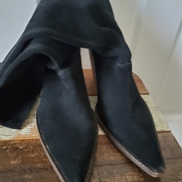 Jeffrey Campbell Free People Black Suede Knee-High Boots Womens 9.5 - Picture 5 of 15